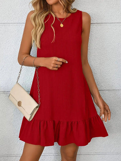 Vest Ruffled Sleeveless Casual Dress