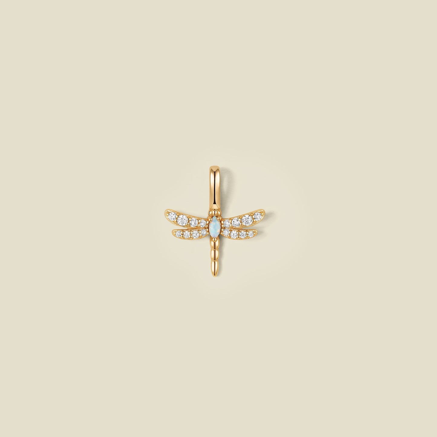 Opal Dragonfly Charm