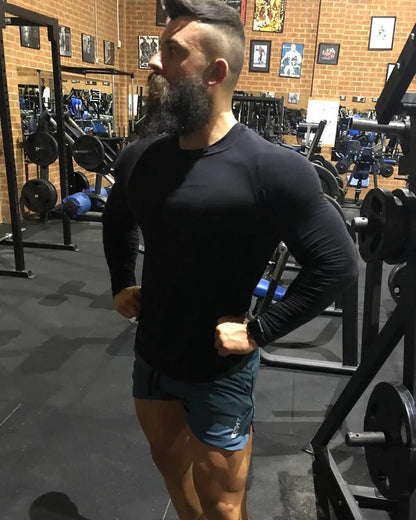 Shorts  men's breathable trend muscle fitness training three point pants running casual sports shorts