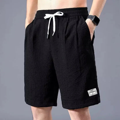 Shorts  Lce Silk Shorts Men's Thin Sports Cropped Pants Loose Straight Leg Cool Breathable New Fashion Trend Casual XL-XXXL