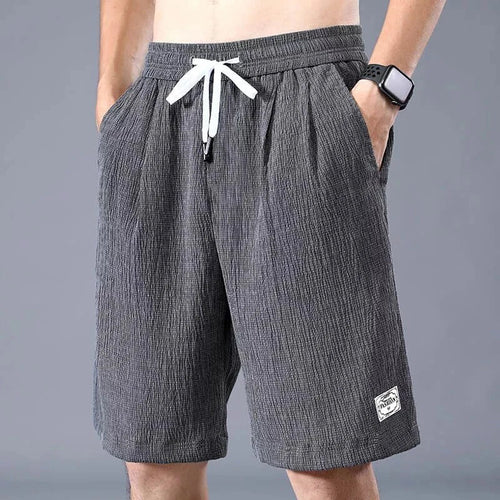 Shorts  Lce Silk Shorts Men's Thin Sports Cropped Pants Loose Straight Leg Cool Breathable New Fashion Trend Casual XL-XXXL