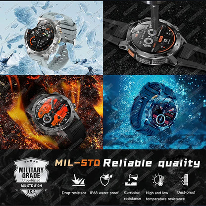 2026 Outdoor New 1000mAh Battery T-Rex 3 Military Grade Smart Watch Men IP69K Waterproof GPS HD Bluetooth Call 100+Sports Watch