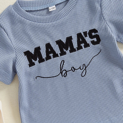 MAMA'S BOY Waffle Knit Outfit