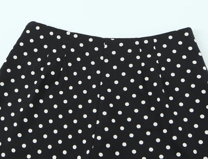 2026 Women New Fashion Suit Sexy Sleeveless Backless Polka Dot Halter Slim Short Top+Side Zipper Casual Short Skirts