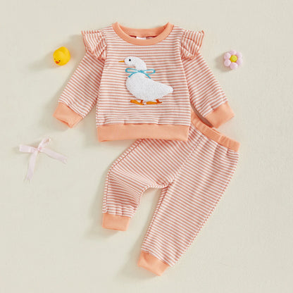GOOSE Striped Ruffle Outfit