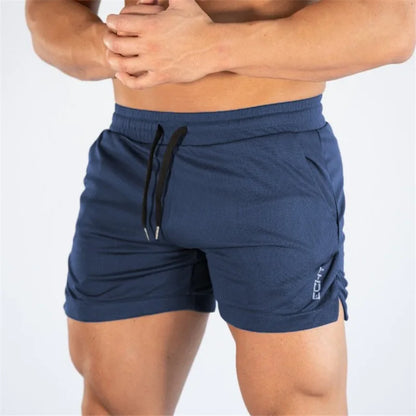 Shorts  men's breathable trend muscle fitness training three point pants running casual sports shorts