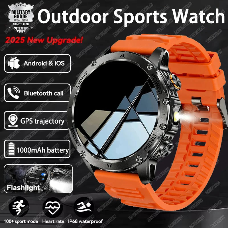 2026 Outdoor New 1000mAh Battery T-Rex 3 Military Grade Smart Watch Men IP69K Waterproof GPS HD Bluetooth Call 100+Sports Watch