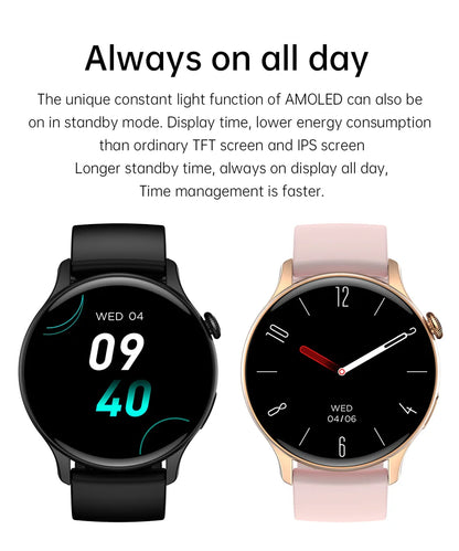 2026 NFC Smart Watch Amoled HD GPS Track Sports Heart Rate Bluetooth Call Waterproof Ladies Women Smartwatch For Women's Gift