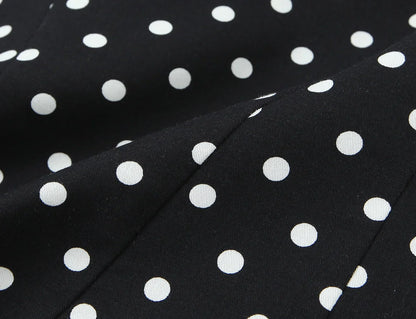 2026 Women New Fashion Suit Sexy Sleeveless Backless Polka Dot Halter Slim Short Top+Side Zipper Casual Short Skirts