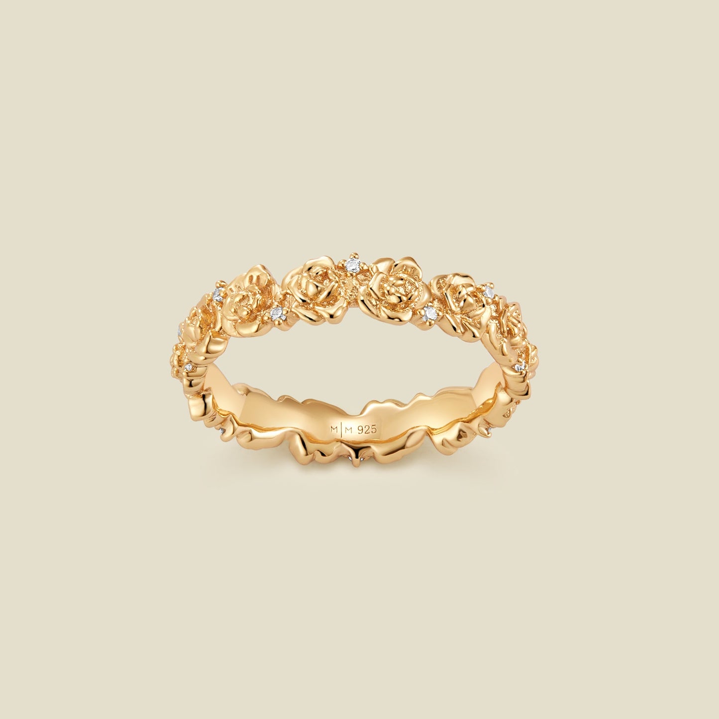 September CZ Birth Flower Eternity Ring