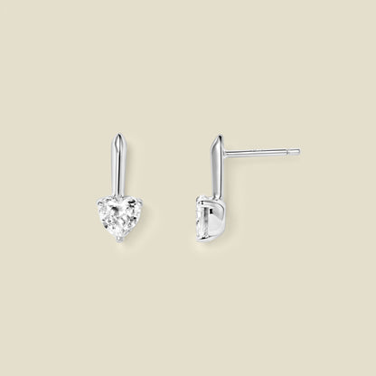 CZ Heart Drop Stud Earrings | Final Sale