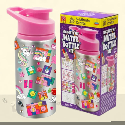 5-Minute Crafts Kids Girl Bottle with Stickers Kit, One Size