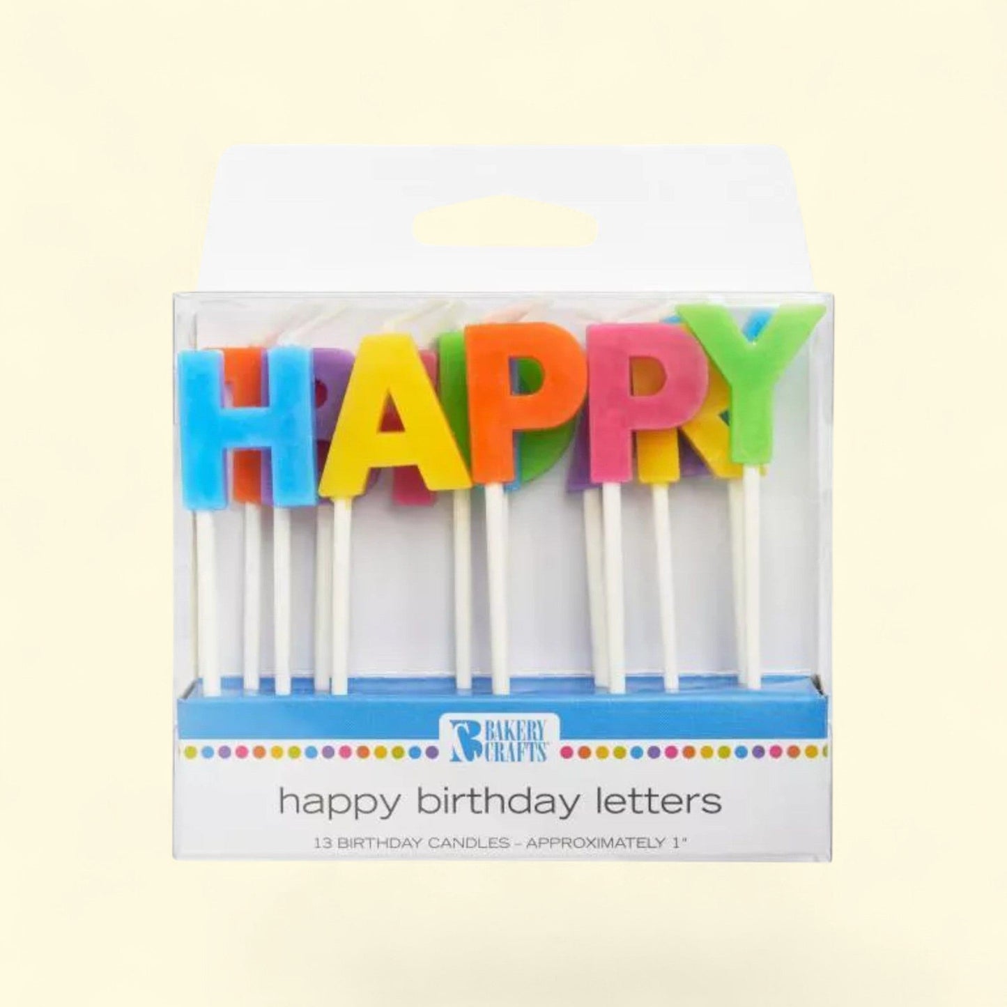 Bakery Crafts Happy Birthday Letters Candles, 1", 13ct