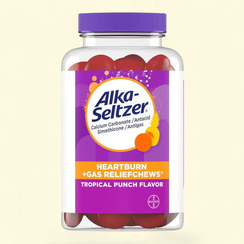 Alka-Seltzer Heartburn Relief + Gas Relief Chews, Tropical Punch 60 Ct
