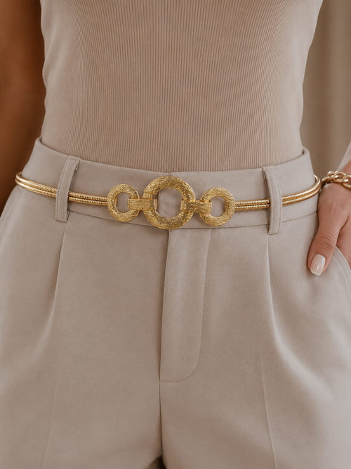 Harriet Gold Triple Circle Stretch Belt
