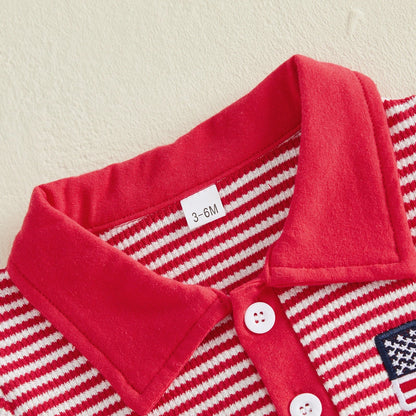 AMERICA Striped Polo Jumpsuit