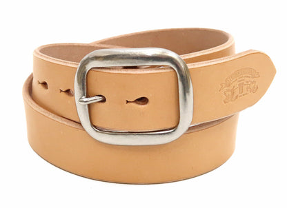Studio D'artisan Leather Belt Men's Ccasual 38mm Wide/5mm Bend Leather with Thick Oval Buckle B-81 Natural