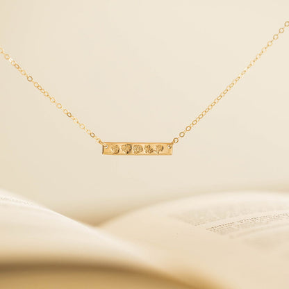 Birth Flower Bar Necklace