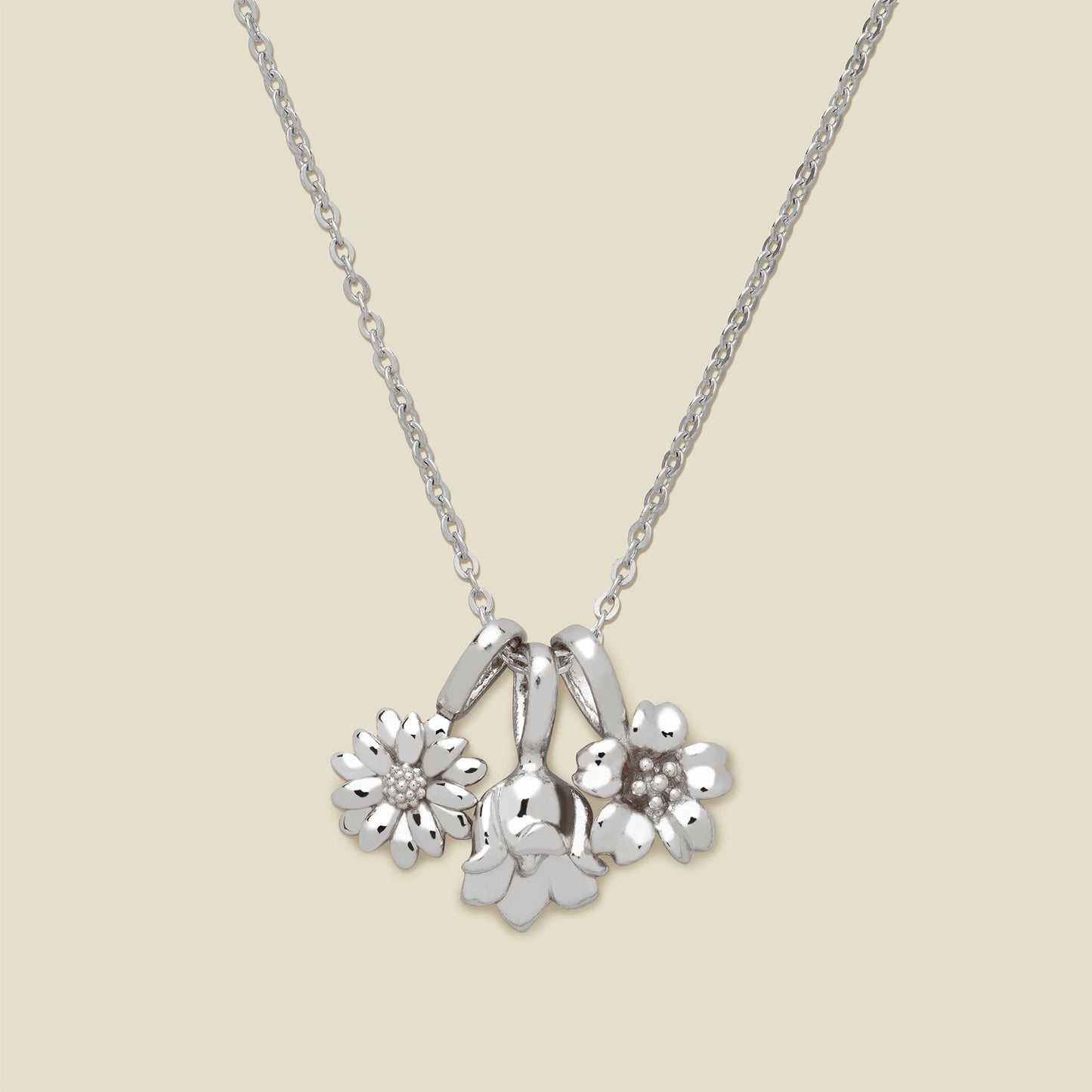 Birth Flower Charm Stacker Necklace