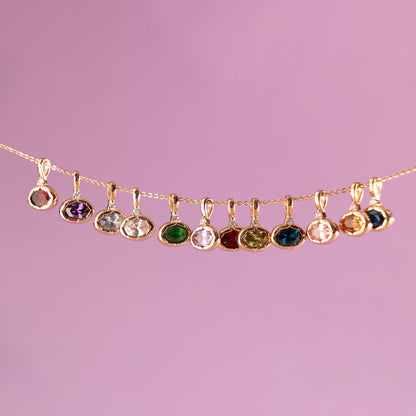 August Oval Birthstone Charm