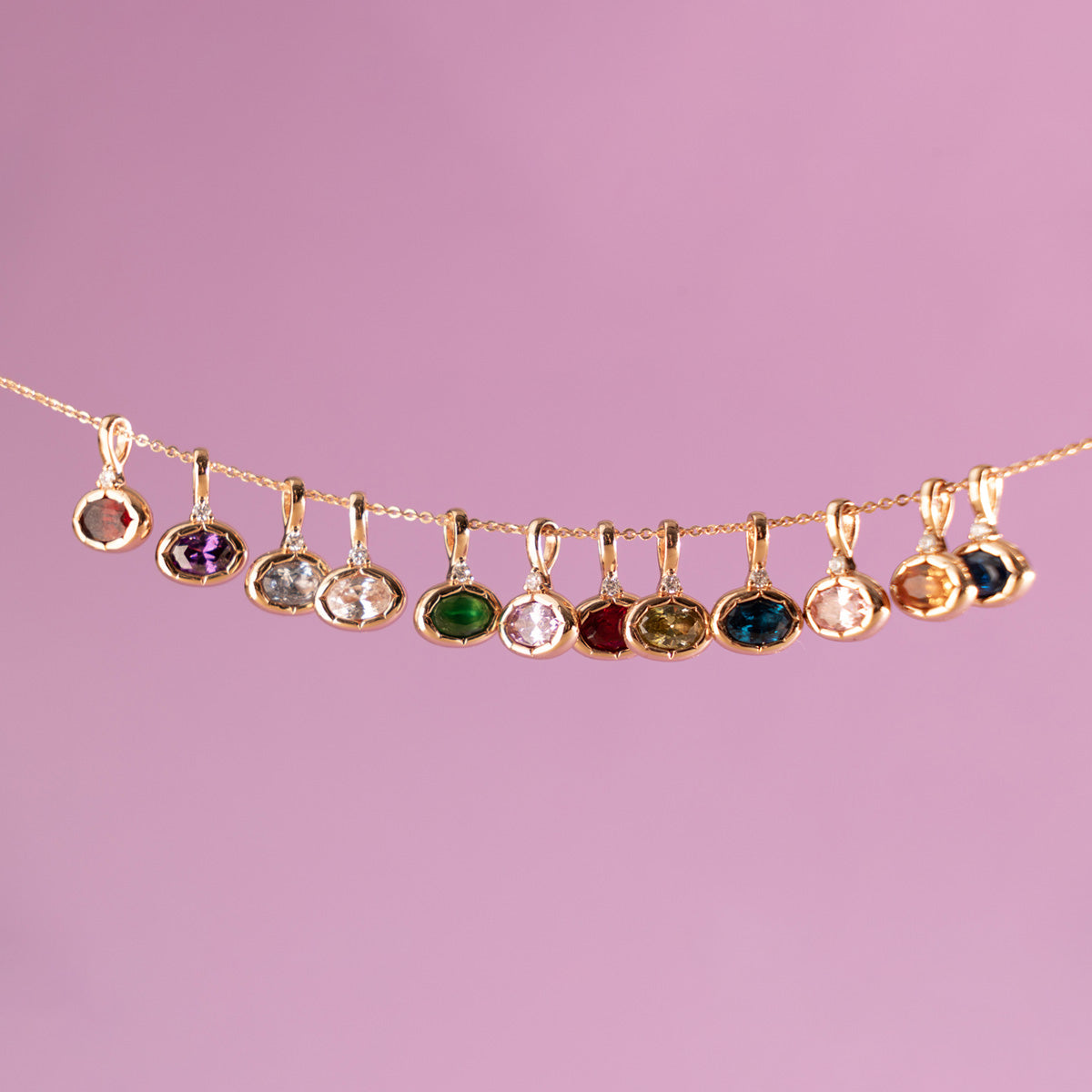 February Oval Birthstone Charm