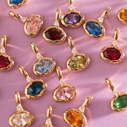 July Oval Birthstone Charm