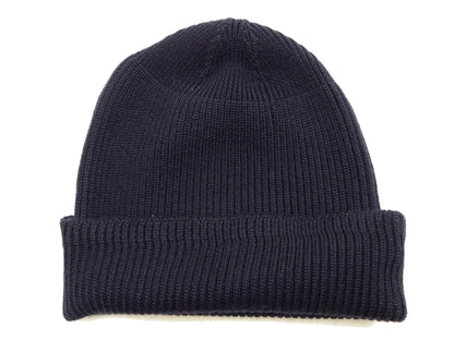 Buzz Rickson Men's U.S. Navy Watch Cap - 100% Wool Military Knit Hat - Made in Japan (BR02243 Navy Blue)