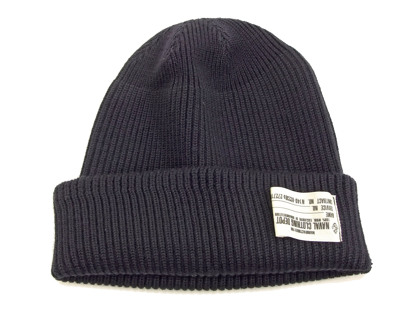 Buzz Rickson Men's U.S. Navy Watch Cap - 100% Wool Military Knit Hat - Made in Japan (BR02243 Navy Blue)