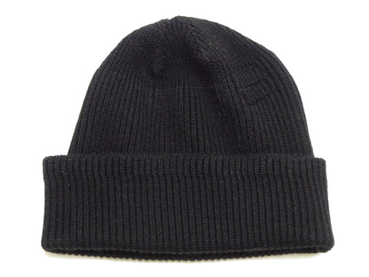 Buzz Rickson William Gibson Men's Plain Wool Knit Cap - U.S. Army Air Forces A-4 Model Reinterpreted in Black BR02272