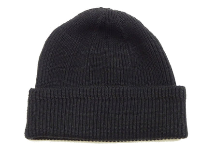 Buzz Rickson William Gibson Men's Plain Wool Knit Cap - U.S. Army Air Forces A-4 Model Reinterpreted in Black BR02272