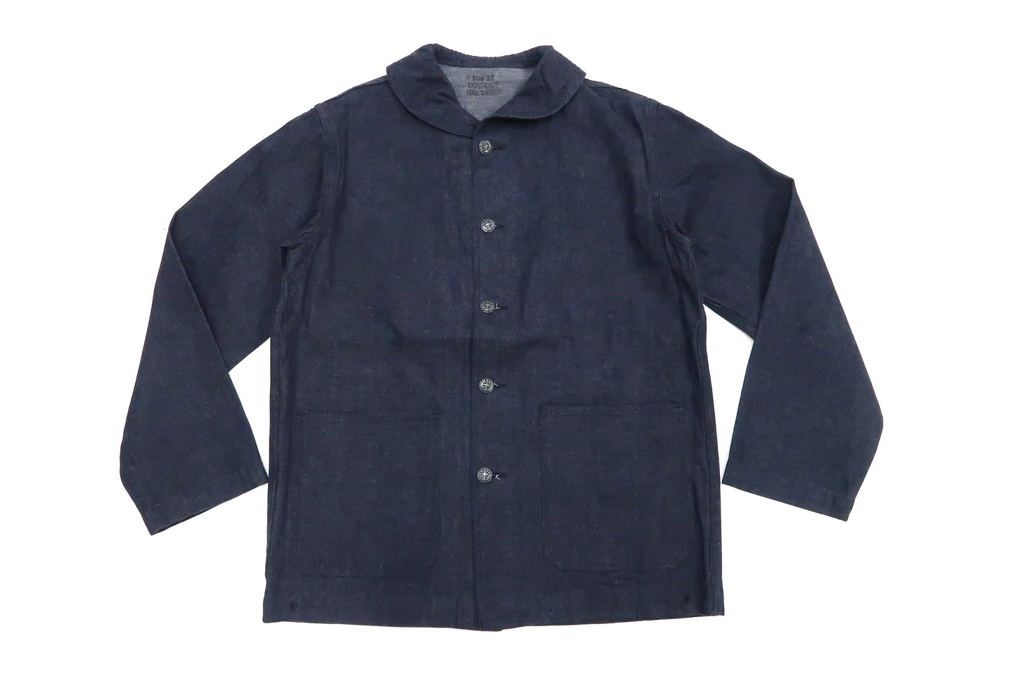 Buzz Rickson Shawl Collar Denim Jacket Men's Reproduction of US Navy Dungaree Jumper BR12744