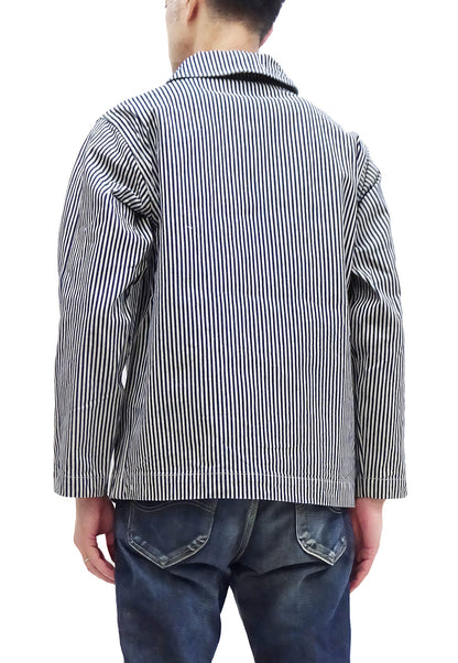 Buzz Rickson Jacket Men's US Navy WW2 Shawl Collar Hickory Stripe Utility Jacket BR15303