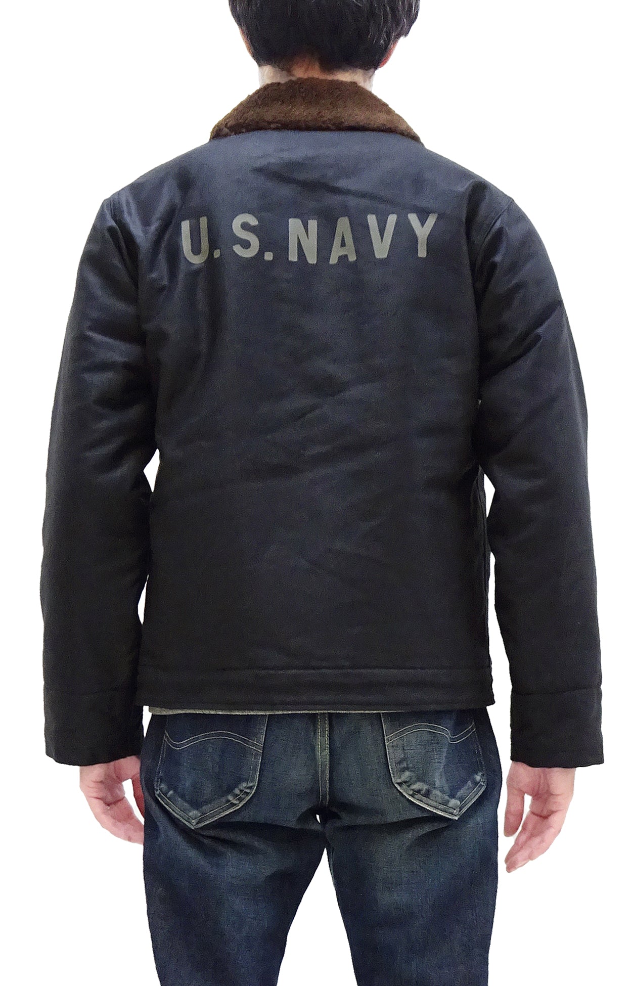 Buzz Rickson Jacket Men's Reproduction of US Navy N-1 Deck Jacket N1 Navy-Blue BR15340