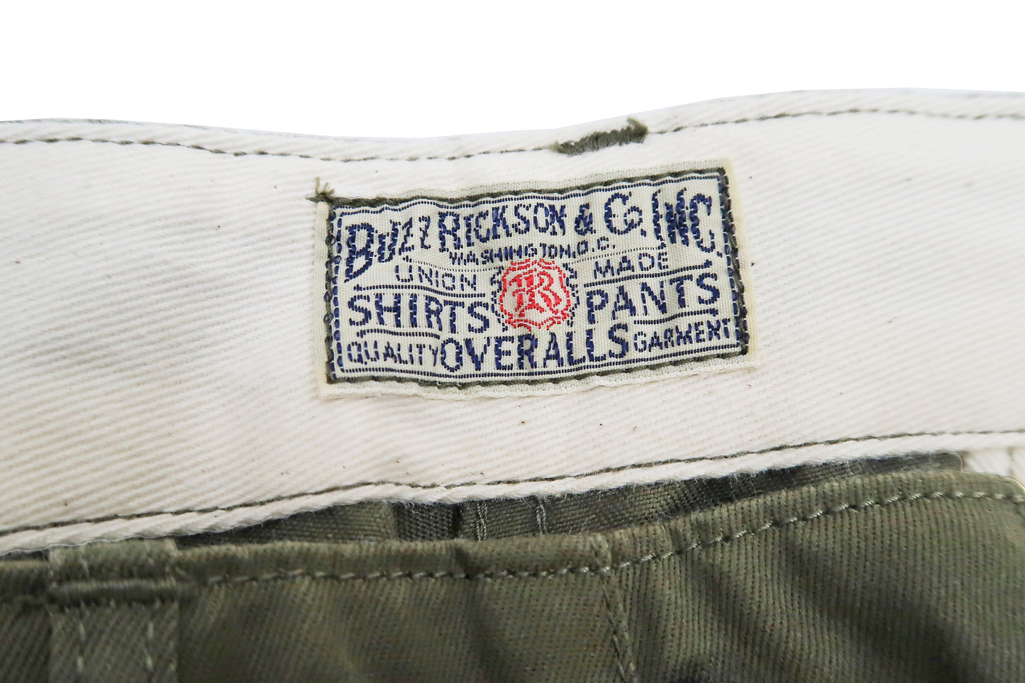 Buzz Rickson's Men's Original Spec Chinos 8.2 oz. Cotton Twill High-Rise Slimmer Straight Fit Military Chino Trousers with Zipper Fly Made in Japan (BR40025, 03 Olive One Wash)