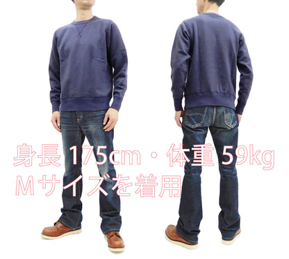 Buzz Rickson Plain Sweatshirt Men's Loop-wheeled Vintage Style BR65622 Faded-Navy-Blue