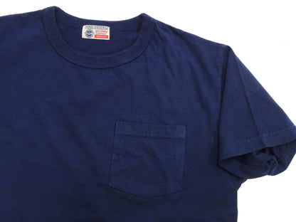 Buzz Rickson Men's Plain Short Sleeve Pocket T-Shirt, Made in USA, 6 oz. Ring-Spun Cotton Tubular-Knit Jersey Tee (BR78711 128 Navy)