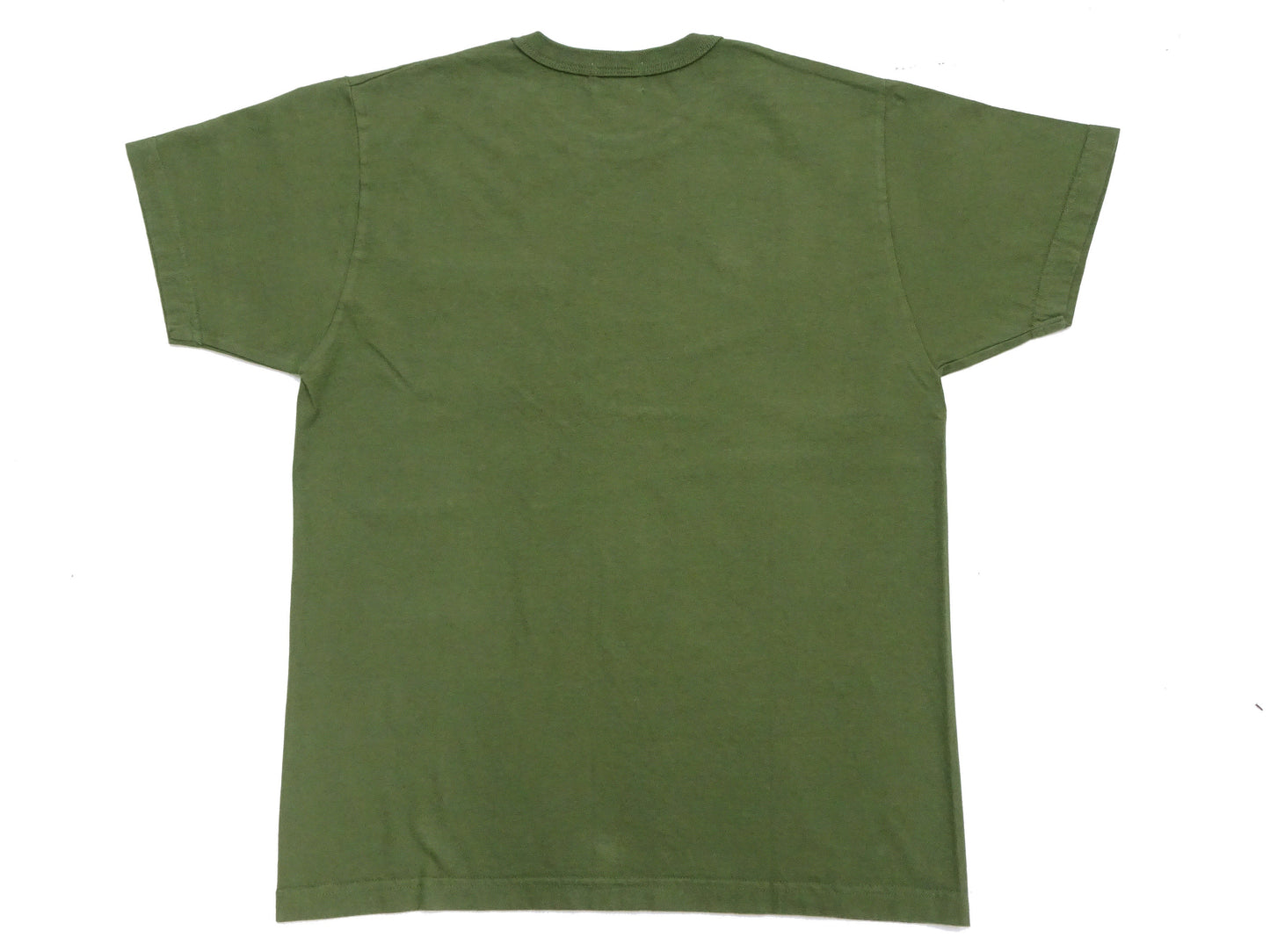 Buzz Rickson Men's Plain Short Sleeve Pocket T-Shirt, Made in USA, 6 oz. Ring-Spun Cotton Tubular-Knit Jersey Tee (BR78711 149 Olive)