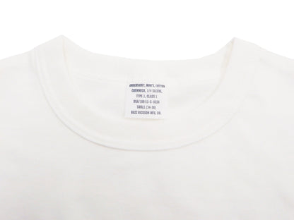 Buzz Rickson T-shirt Men's Plain T shirt Short Sleeve Loopwheel Tee BR78960 101 White