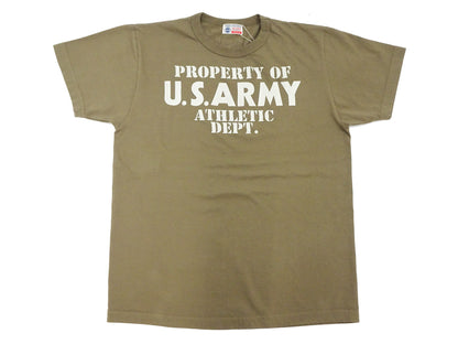 Buzz Rickson T-shirt Men's U.S. Army Athletic Department Military Graphic Short Sleeve Loopwheeled Tee BR79348 135 Khaki