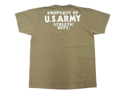 Buzz Rickson T-shirt Men's U.S. Army Athletic Department Military Graphic Short Sleeve Loopwheeled Tee BR79348 135 Khaki