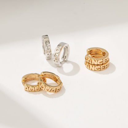 Cancer Huggie Hoop Earrings | Final Sale