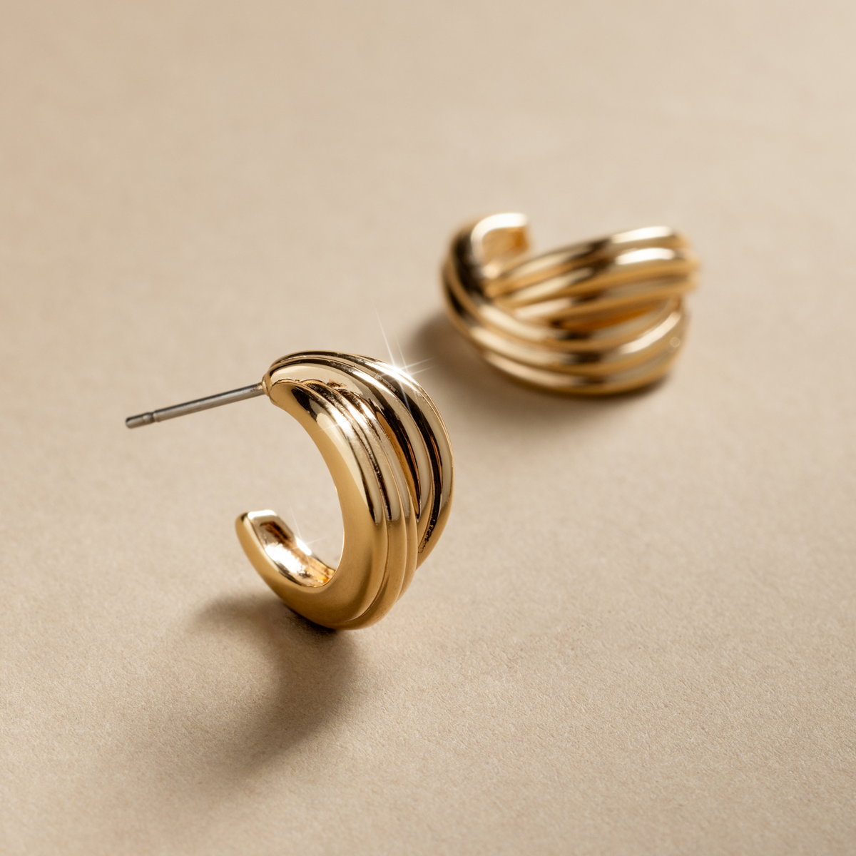 Sol Crossover Hoop Earrings | Final Sale
