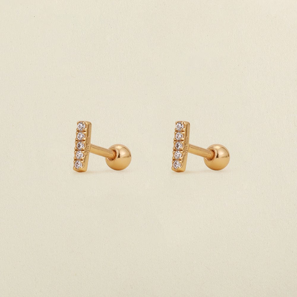 CZ Mini Bar Stud Earrings | Final Sale