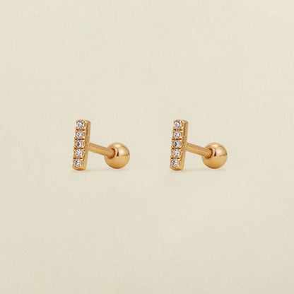 CZ Mini Bar Stud Earrings | Final Sale