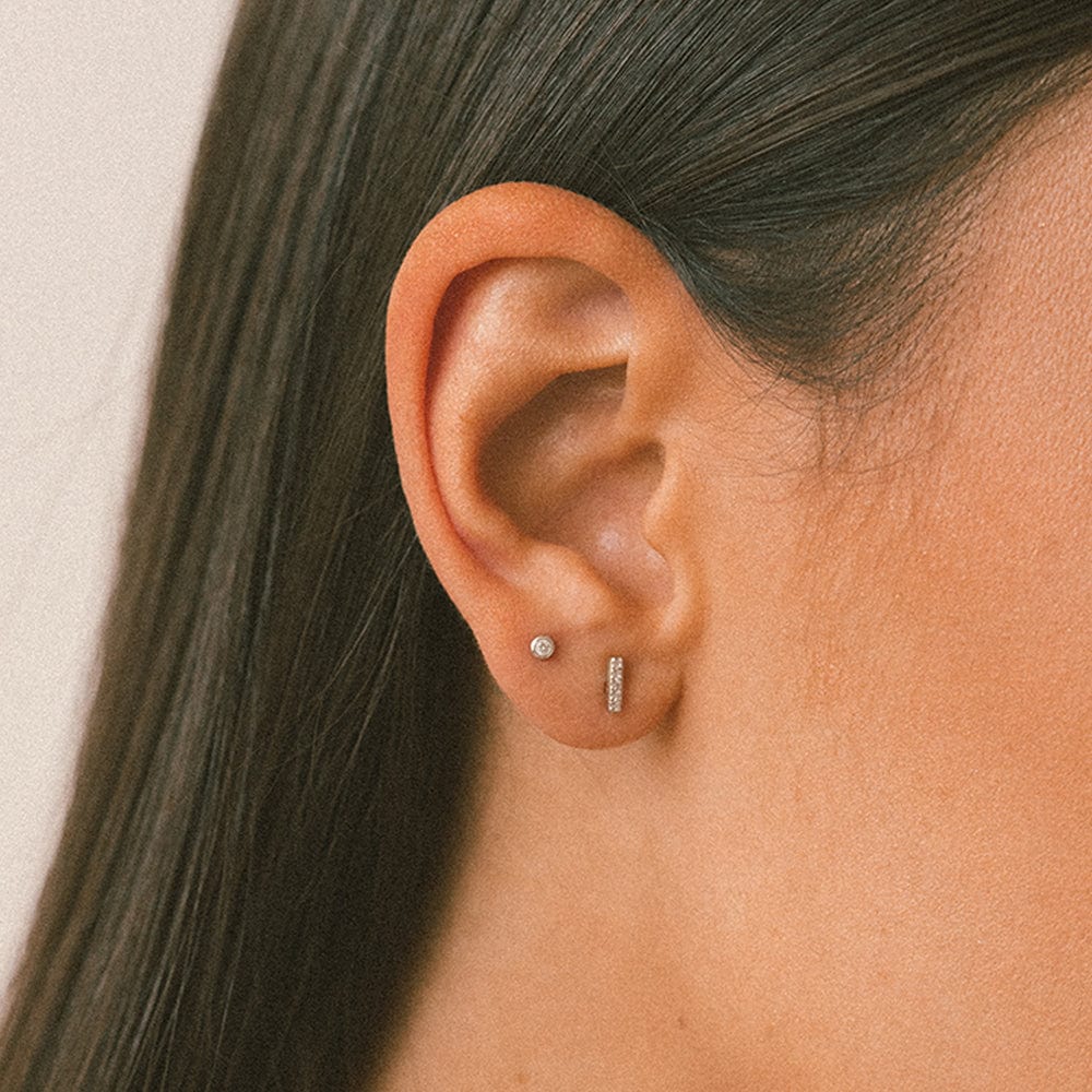 CZ Mini Bar Stud Earrings | Final Sale