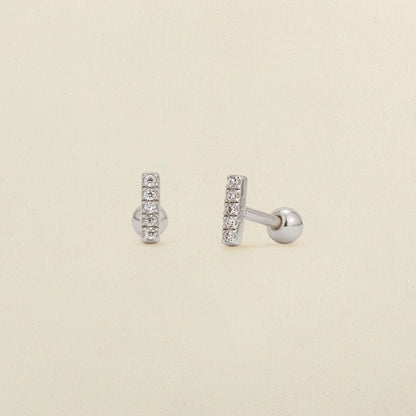 CZ Mini Bar Stud Earrings | Final Sale