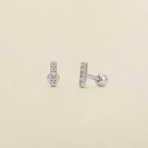 CZ Mini Bar Stud Earrings | Final Sale
