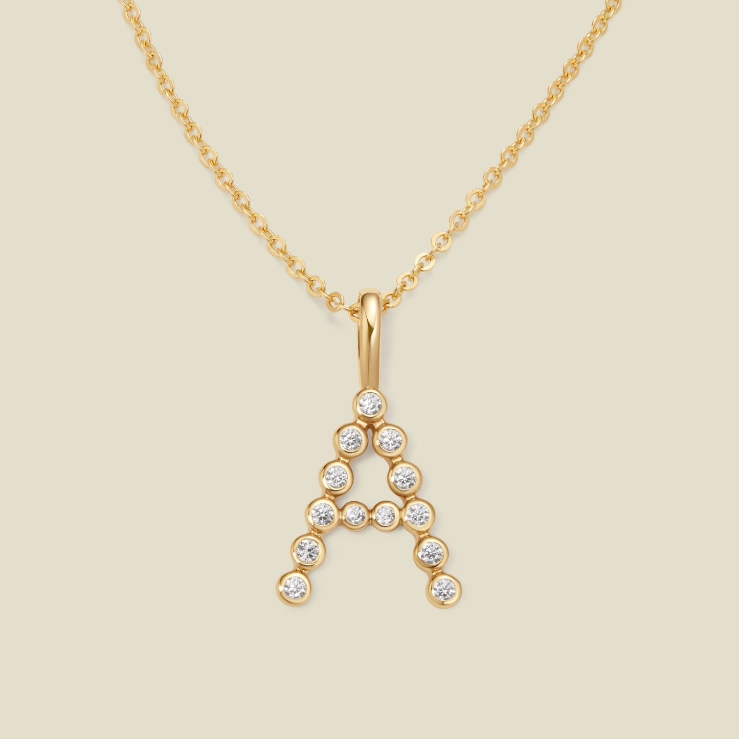 CZ Poppy Initial Necklace