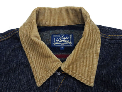 Studio D'Artisan Men's Blanket-Lined Denim Western Jacket - 14oz Left-Hand Twill, Inspired by Lee 101 Storm Rider, Modern Slim Fit, Made in Japan (SDA D4187)