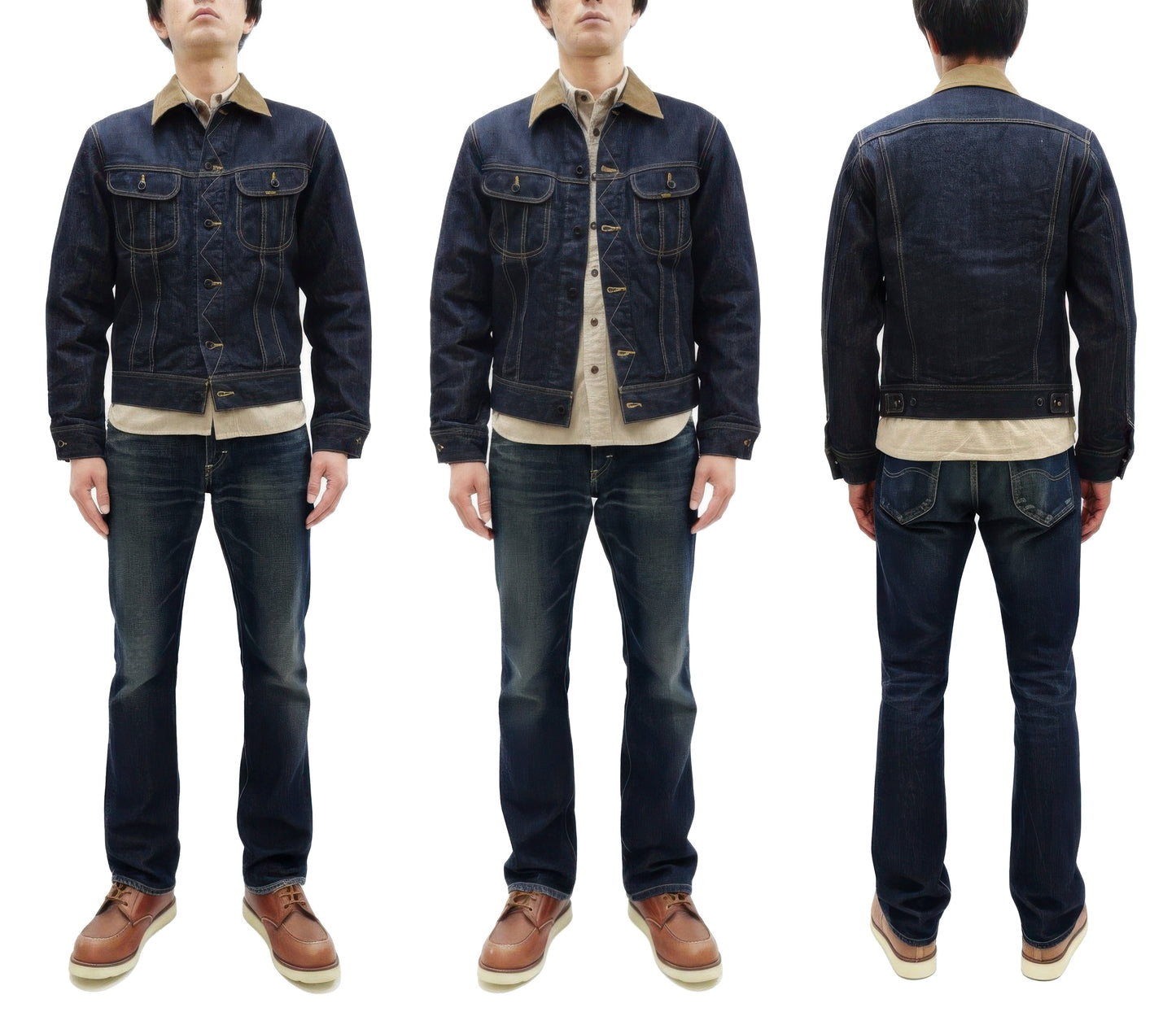 Studio D'Artisan Men's Blanket-Lined Denim Western Jacket - 14oz Left-Hand Twill, Inspired by Lee 101 Storm Rider, Modern Slim Fit, Made in Japan (SDA D4187)